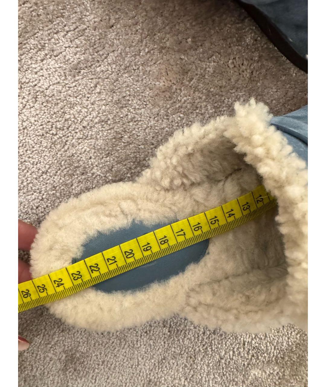 HERMES Голубые замшевые сабо, фото 7