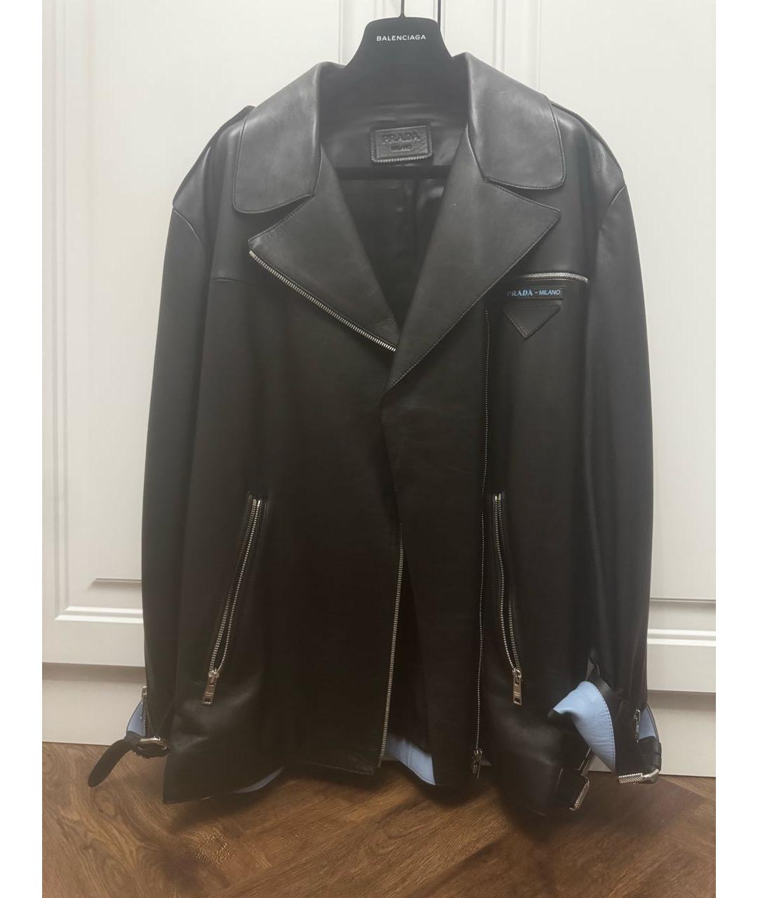 PRADA Черная кожаная куртка, фото 5