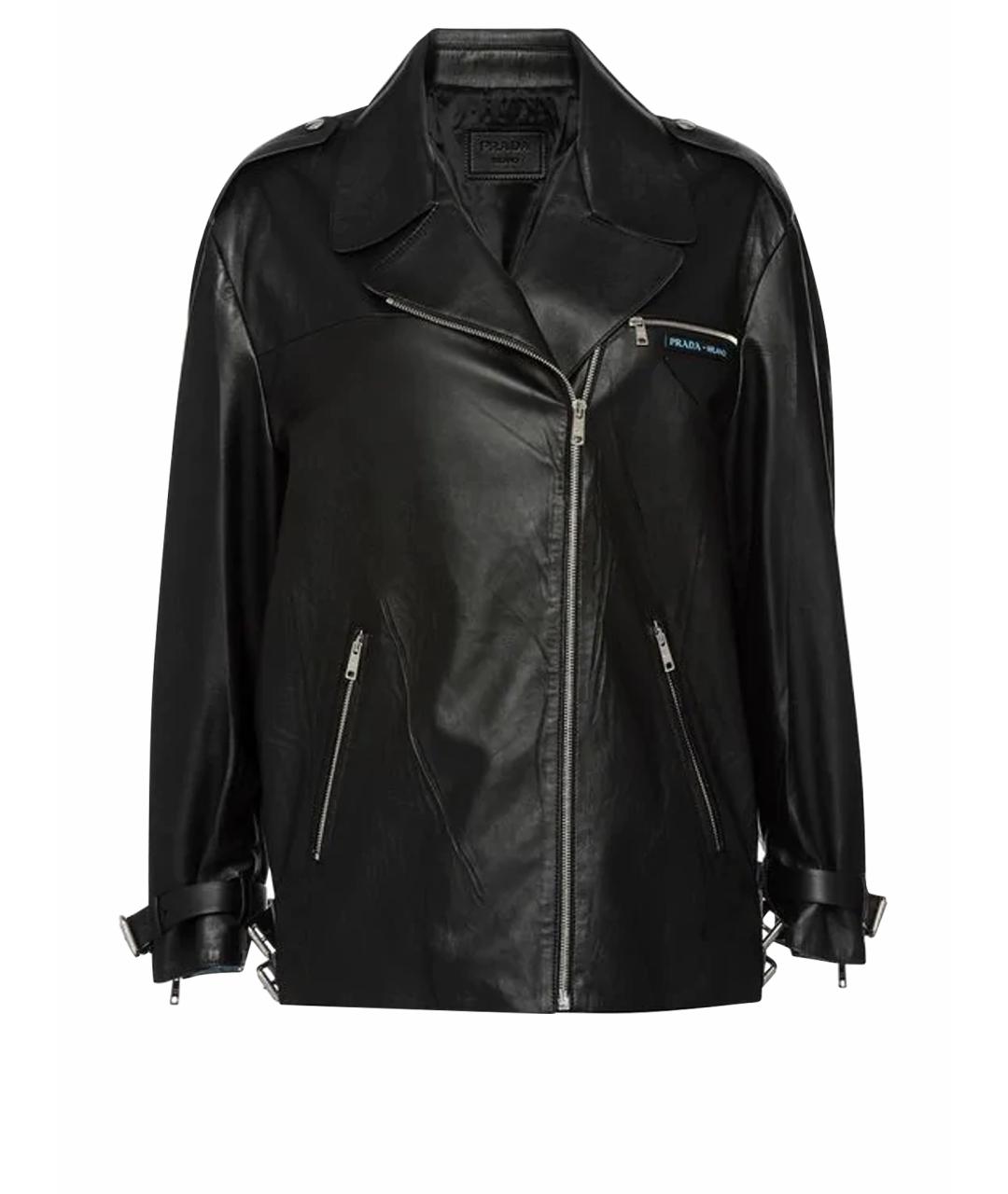 PRADA Черная кожаная куртка, фото 1