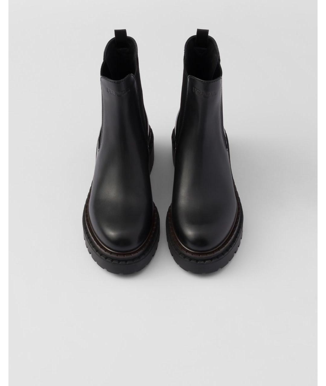 PRADA Черные кожаные ботинки, фото 4