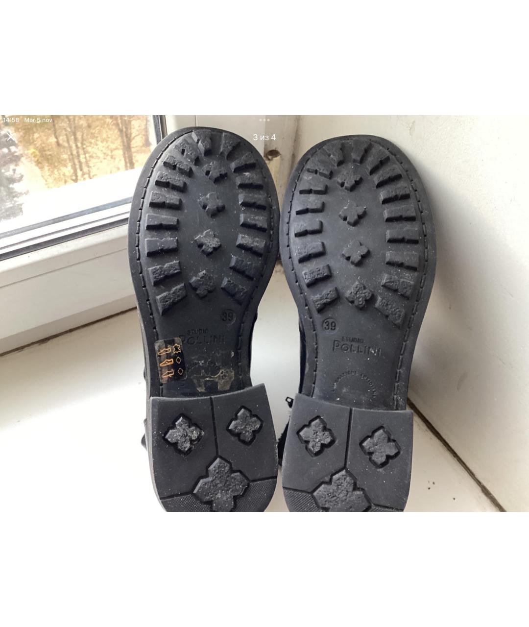 POLLINI Черные кожаные ботинки, фото 3