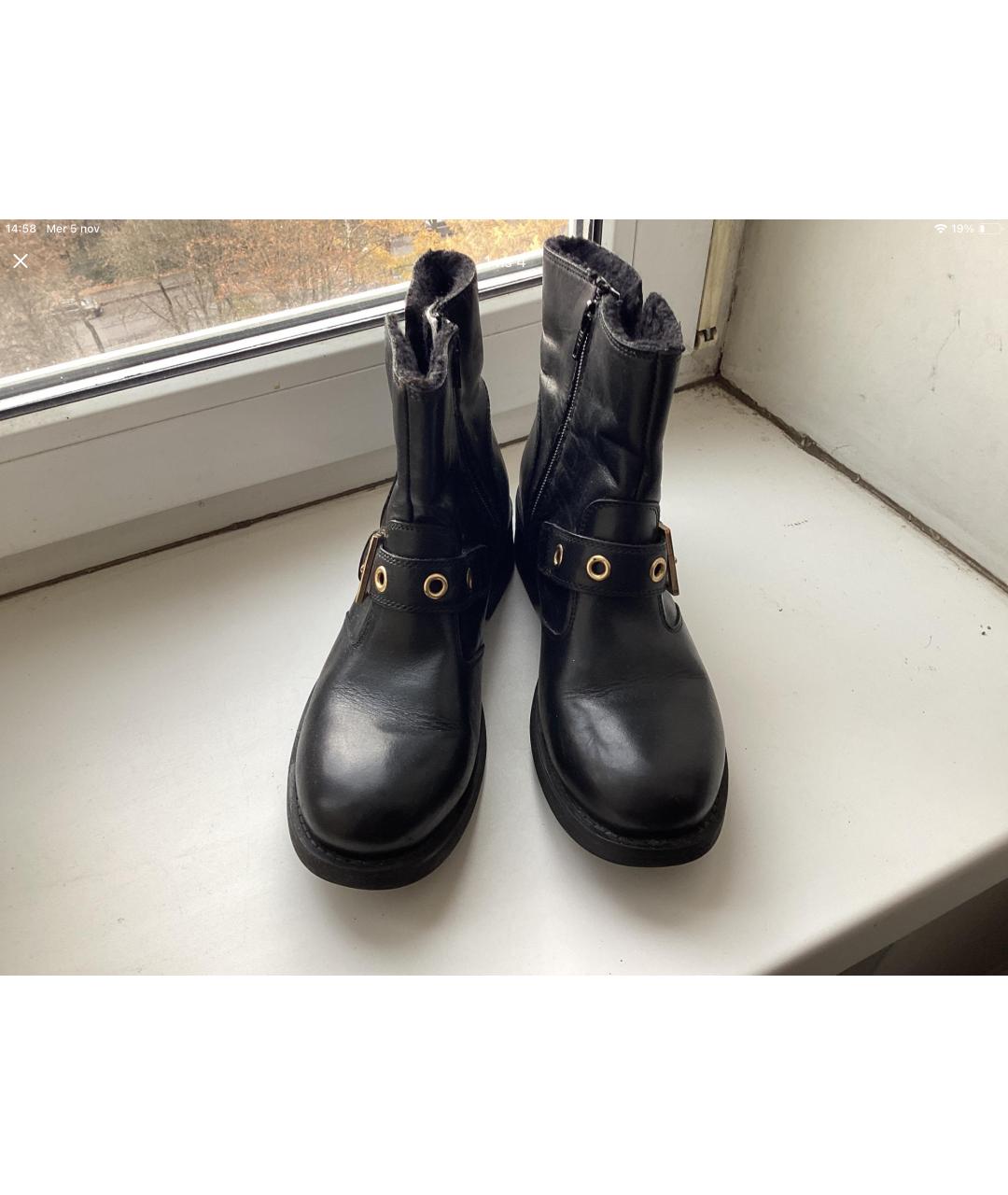 POLLINI Черные кожаные ботинки, фото 2