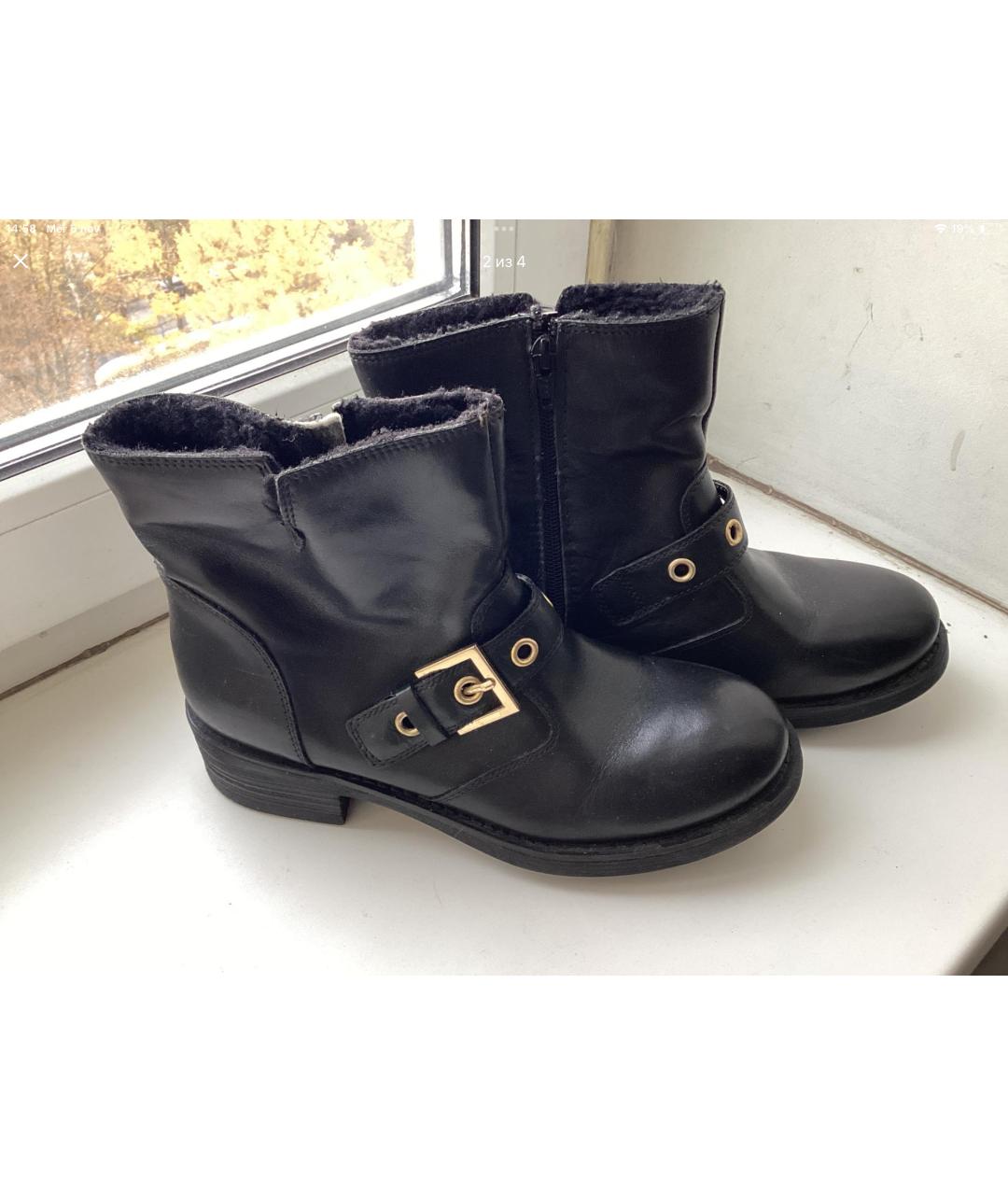 POLLINI Черные кожаные ботинки, фото 5