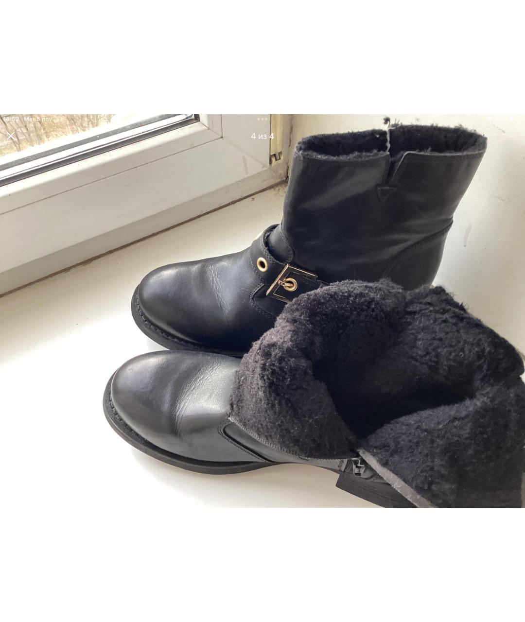 POLLINI Черные кожаные ботинки, фото 4