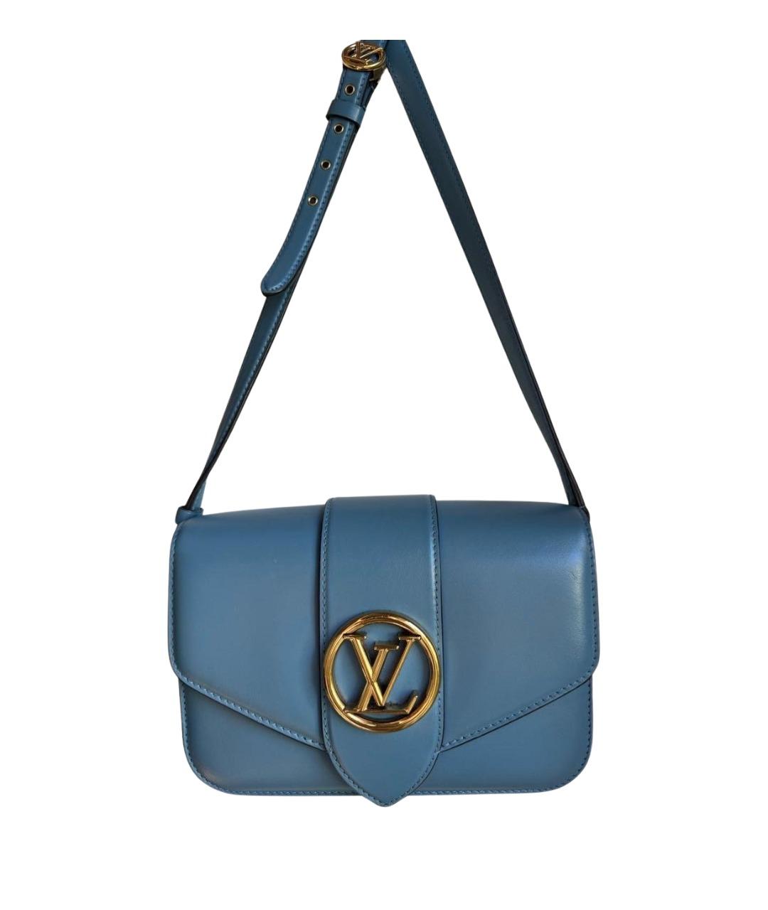 LOUIS VUITTON Голубая кожаная сумка через плечо, фото 10