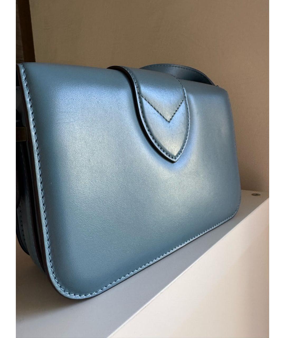 LOUIS VUITTON Голубая кожаная сумка через плечо, фото 2