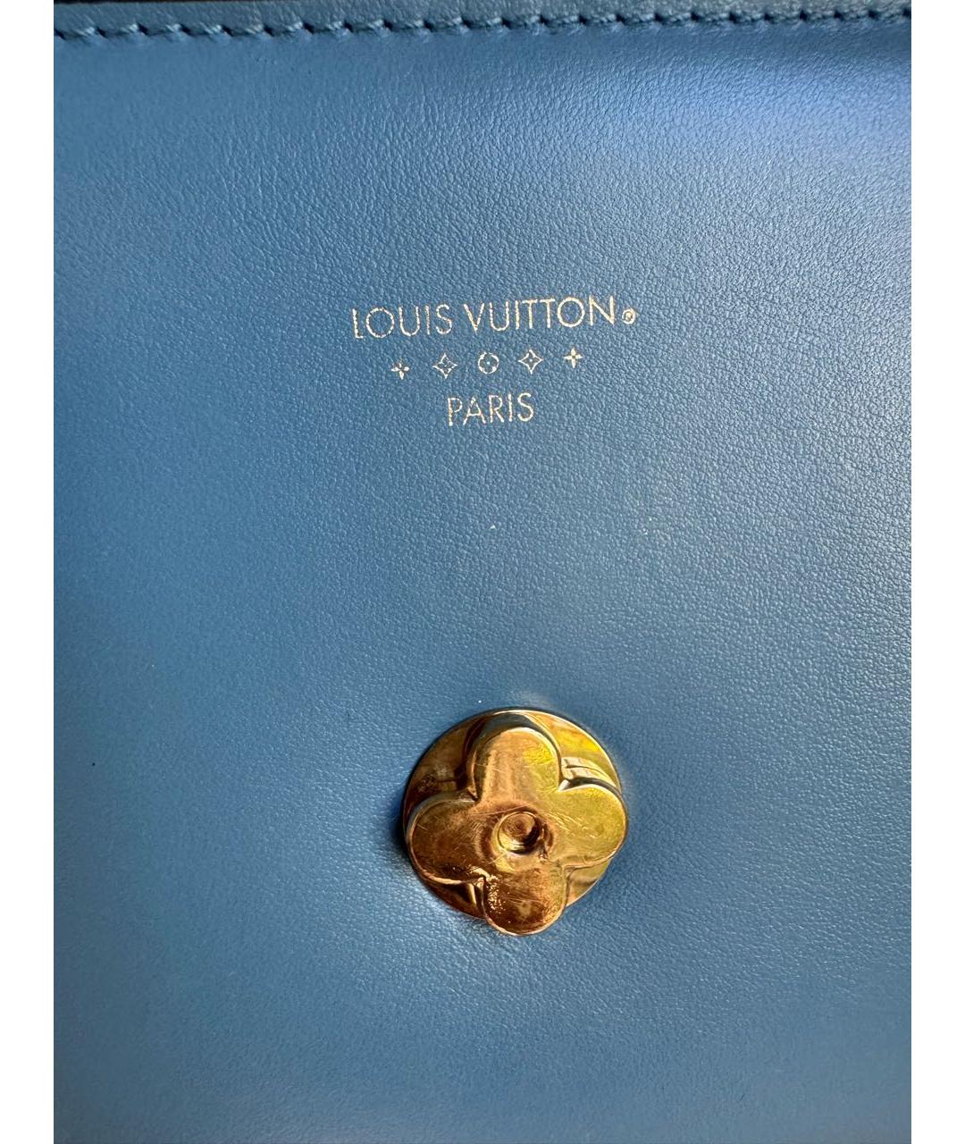 LOUIS VUITTON Голубая кожаная сумка через плечо, фото 7