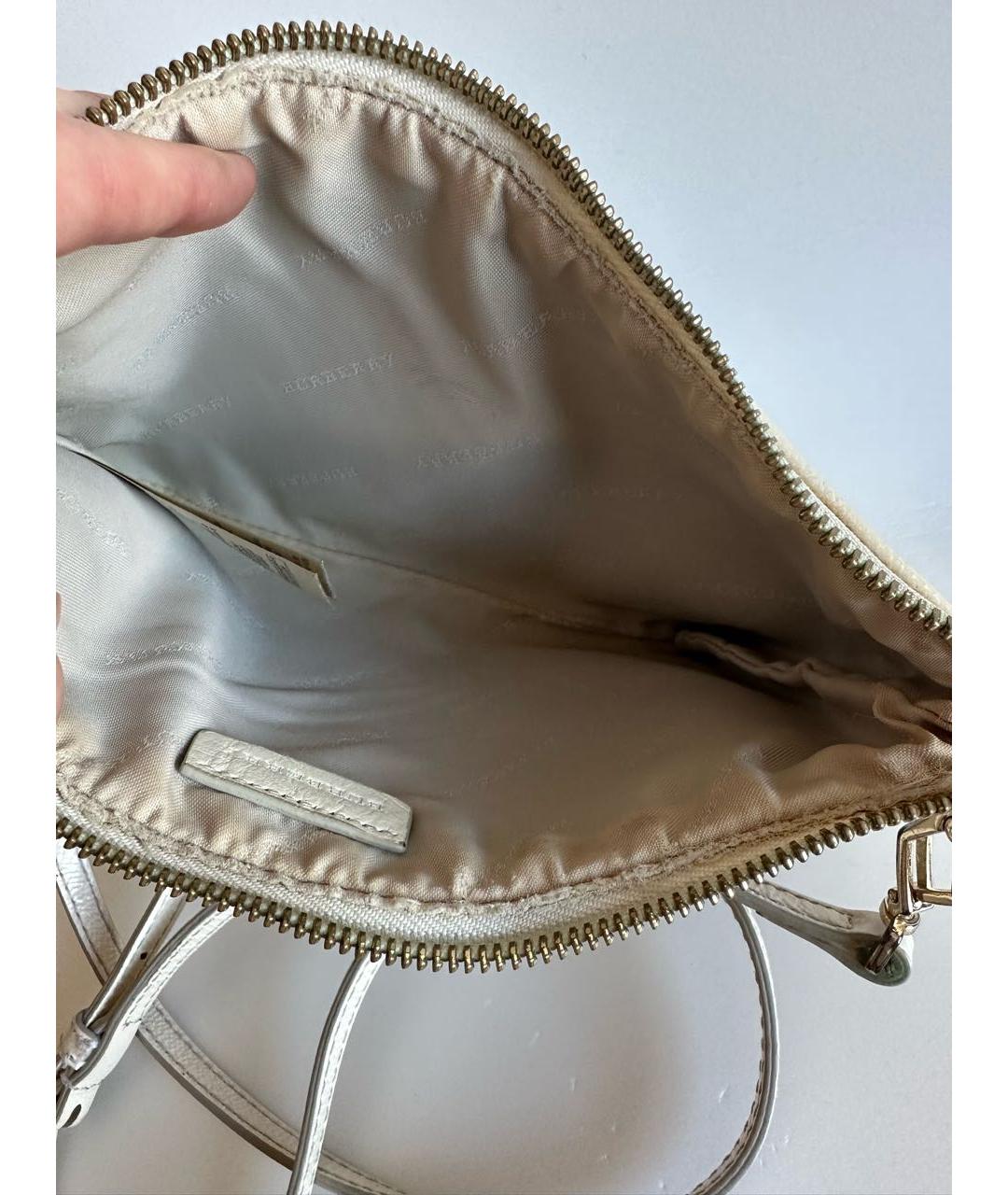 BURBERRY Бежевая кожаная сумка через плечо, фото 4