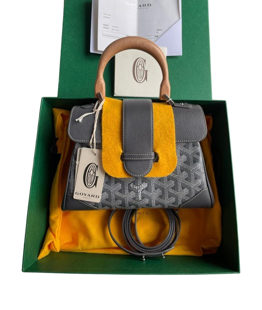 GOYARD Серая кожаная сумка тоут, фото 8