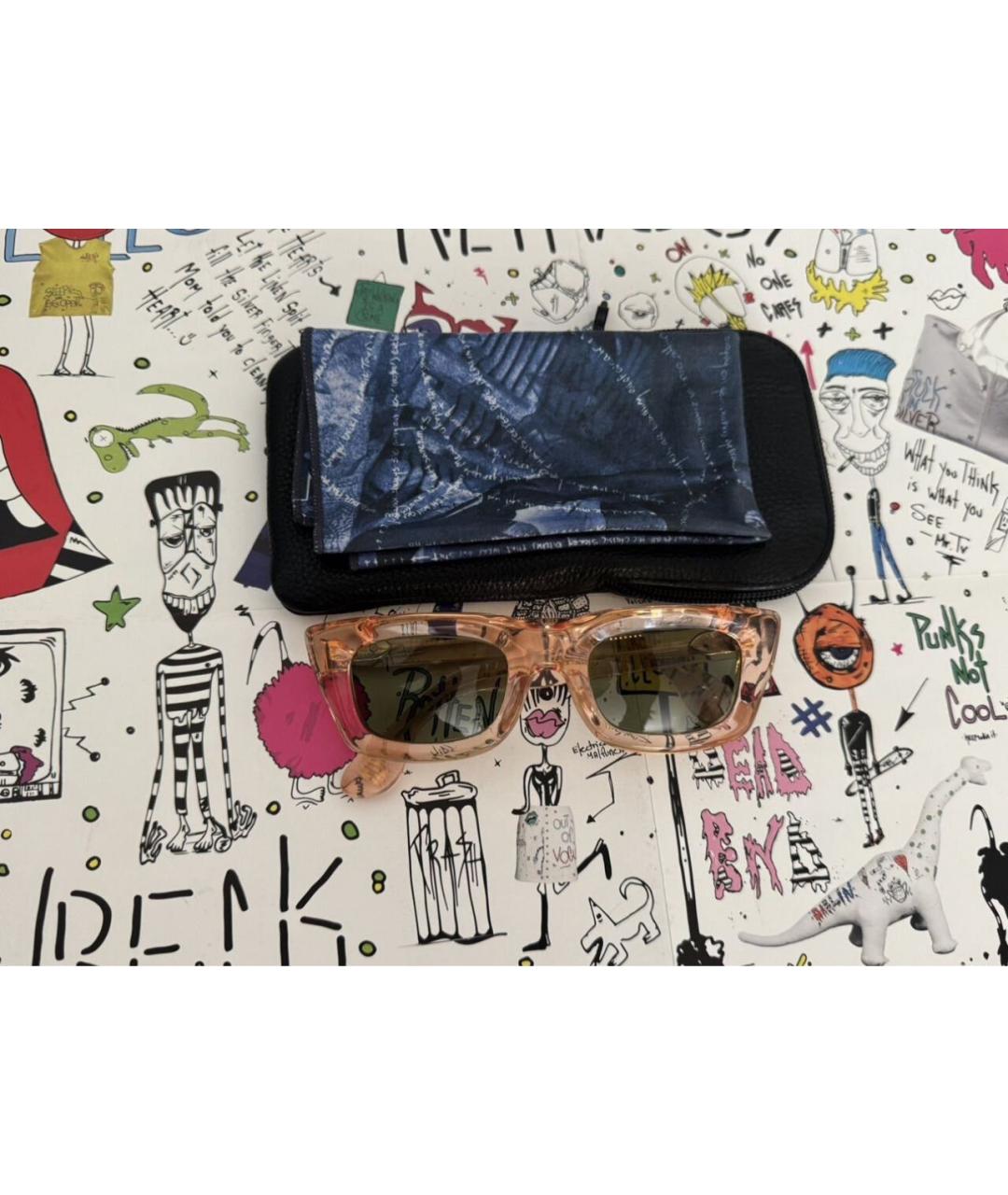 CHROME HEARTS Розовые пластиковые солнцезащитные очки, фото 5