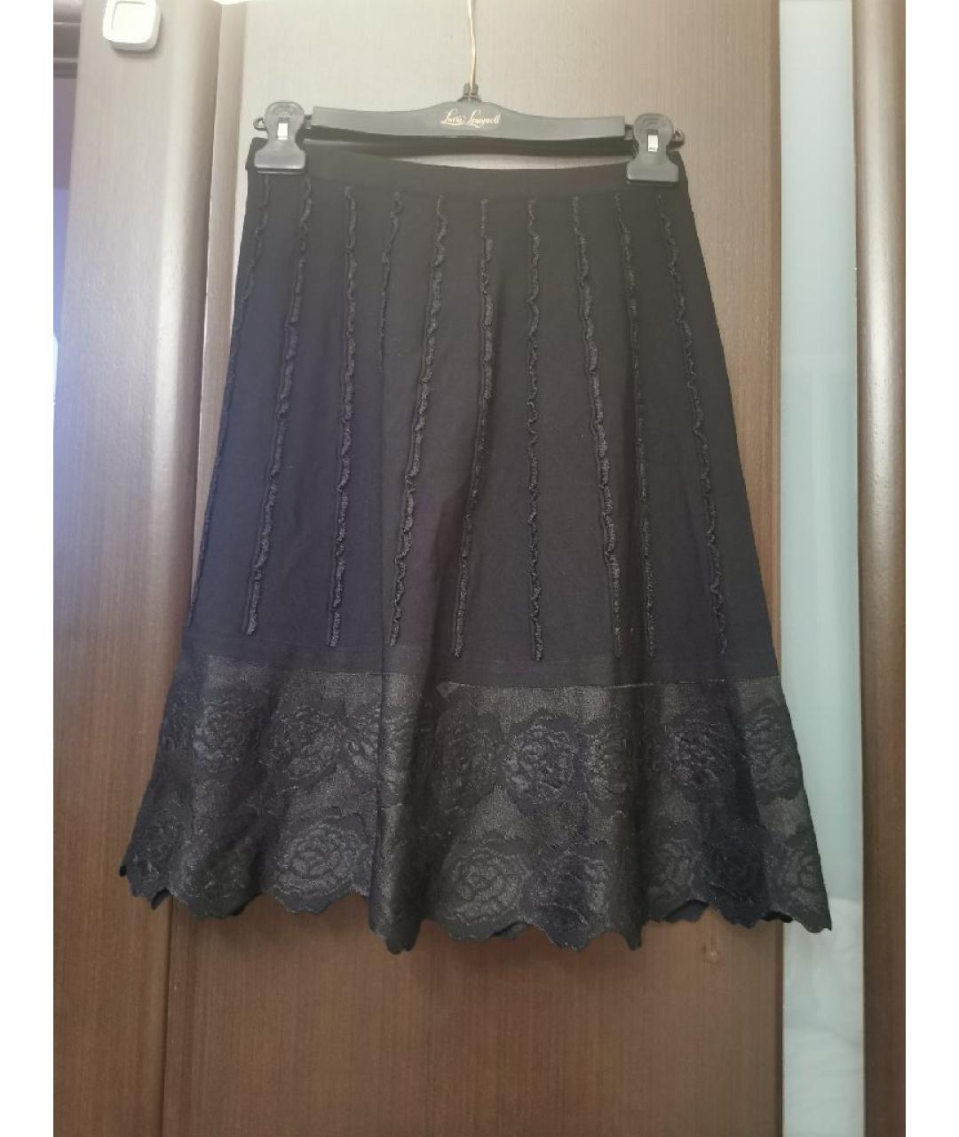 D.EXTERIOR Черная вискозная юбка миди, фото 5