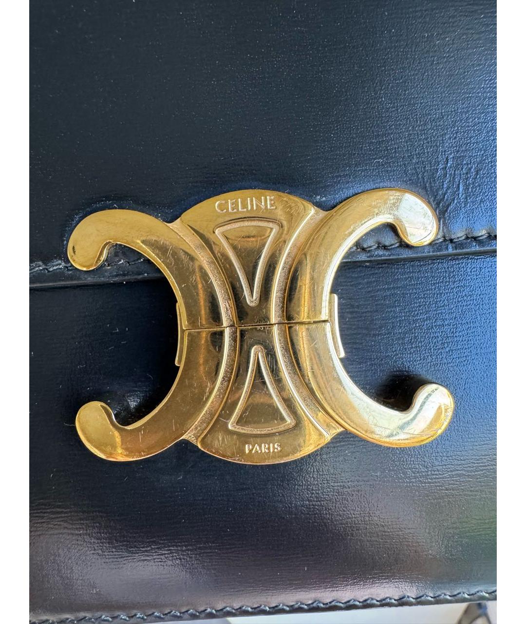 CELINE Черная кожаная сумка через плечо, фото 5