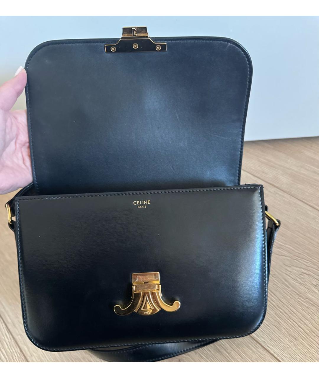 CELINE Черная кожаная сумка через плечо, фото 4