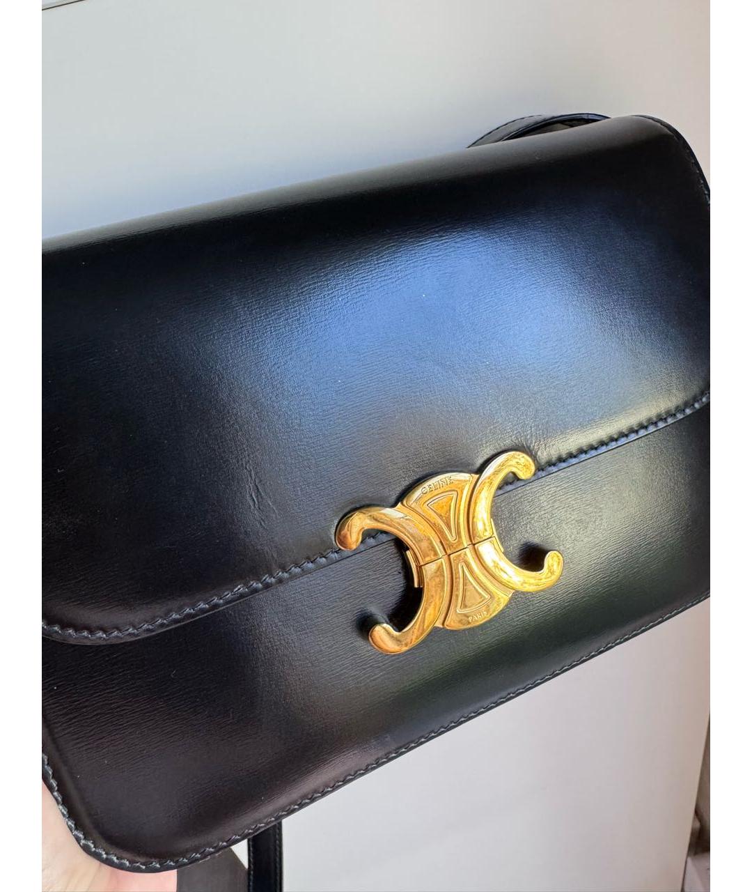 CELINE Черная кожаная сумка через плечо, фото 2