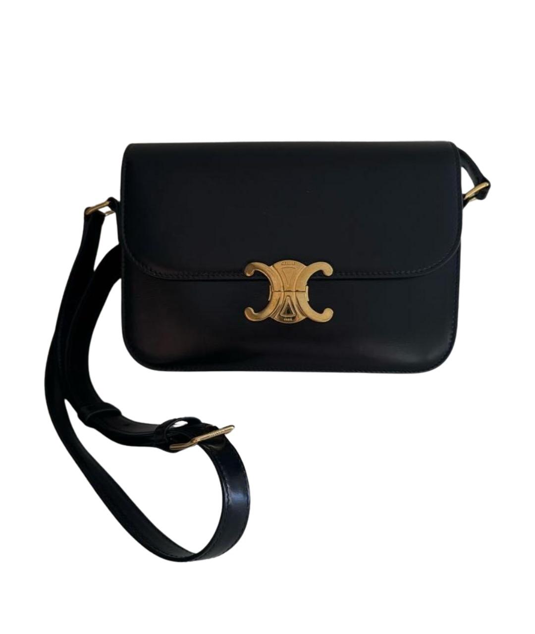 CELINE Черная кожаная сумка через плечо, фото 1