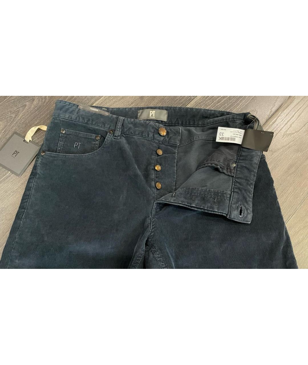 PT TORINO Темно-синие хлопковые повседневные брюки, фото 6