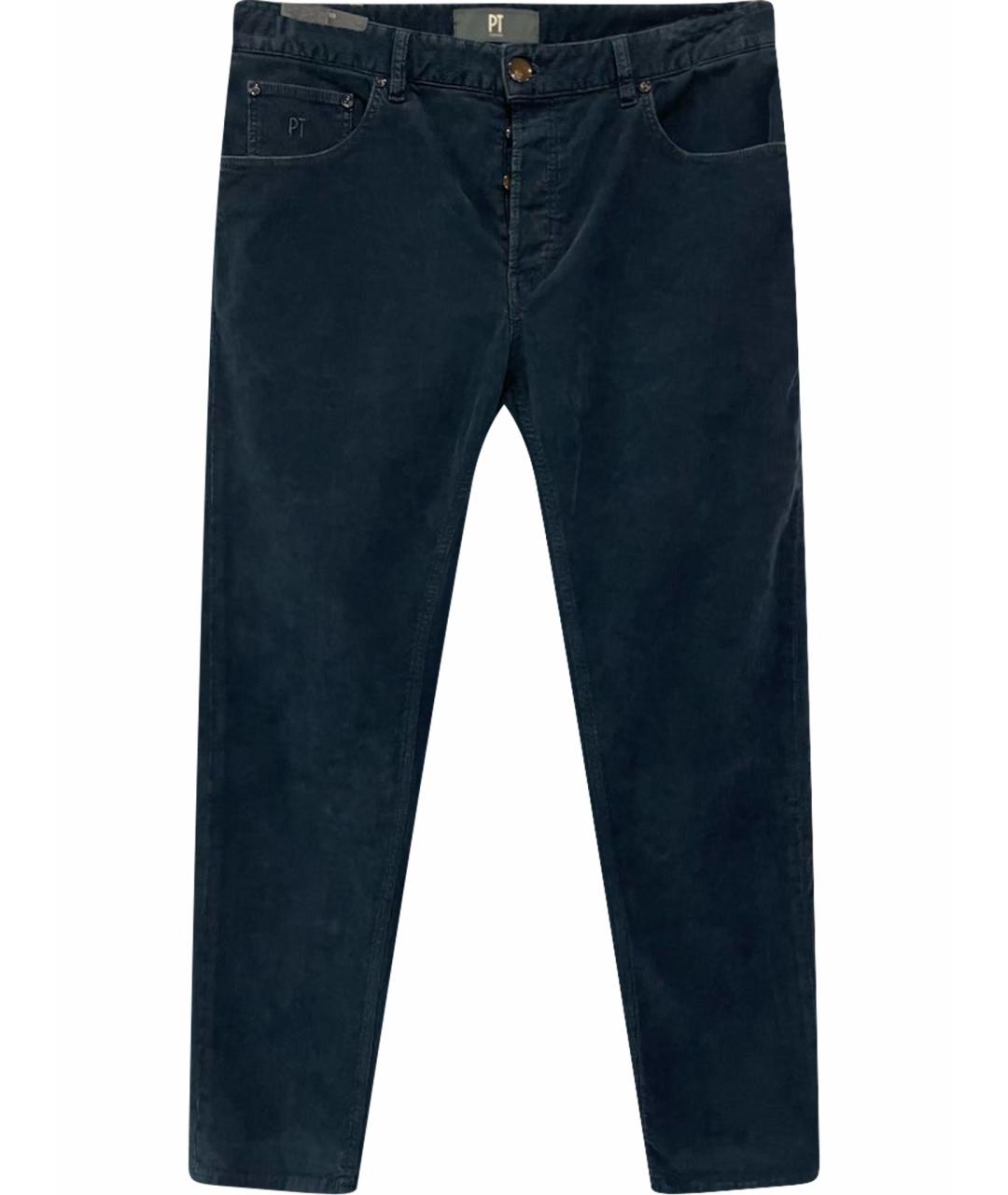 PT TORINO Темно-синие хлопковые повседневные брюки, фото 1