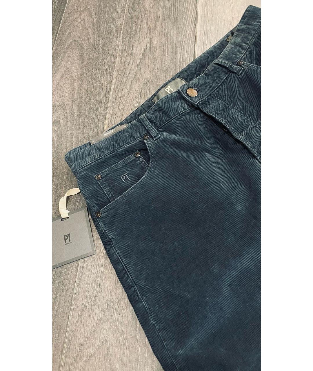 PT TORINO Темно-синие хлопковые повседневные брюки, фото 5