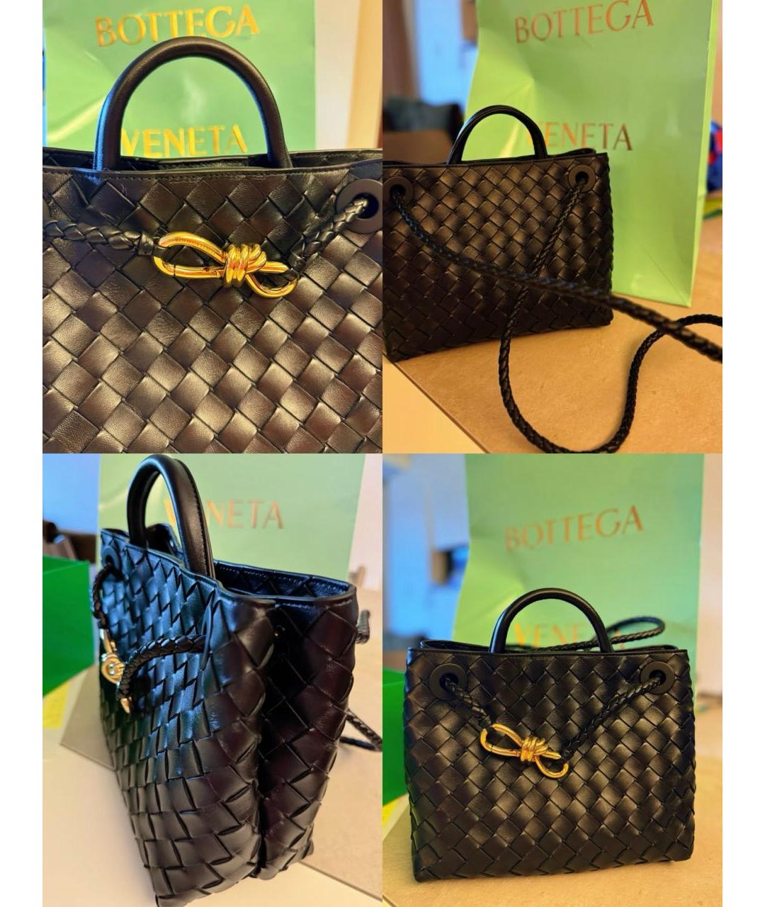 BOTTEGA VENETA Черная кожаная сумка через плечо, фото 2