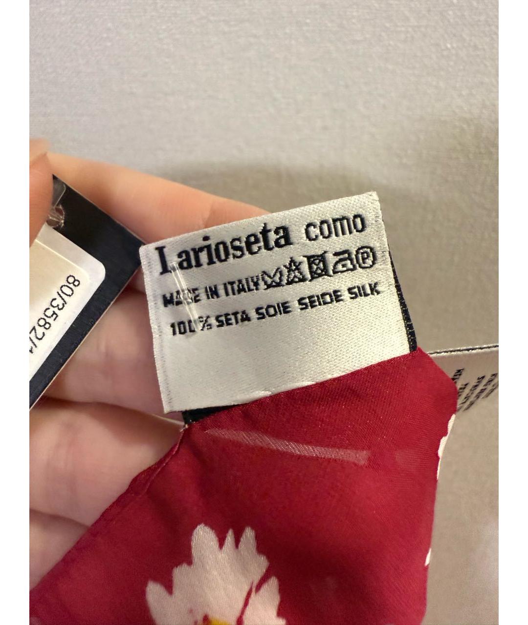 MOSCHINO Бордовый шелковый платок, фото 1