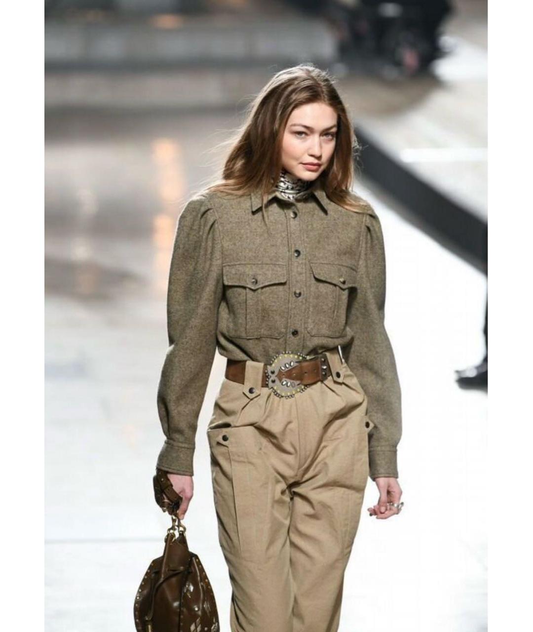 ISABEL MARANT Бежевый шерстяной жакет/пиджак, фото 8