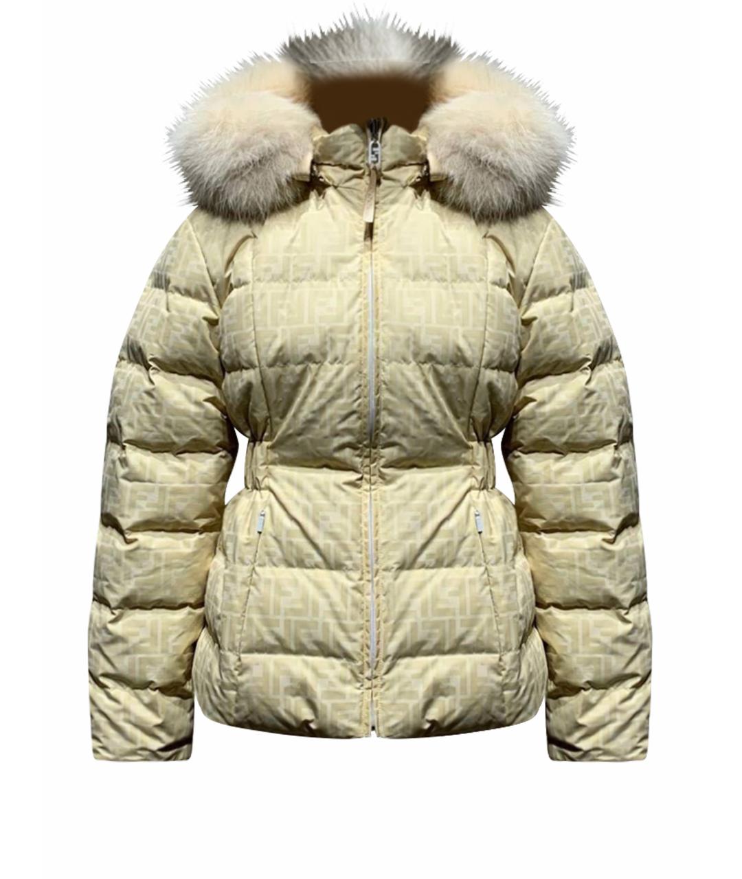 FENDI Бежевый пуховик, фото 1
