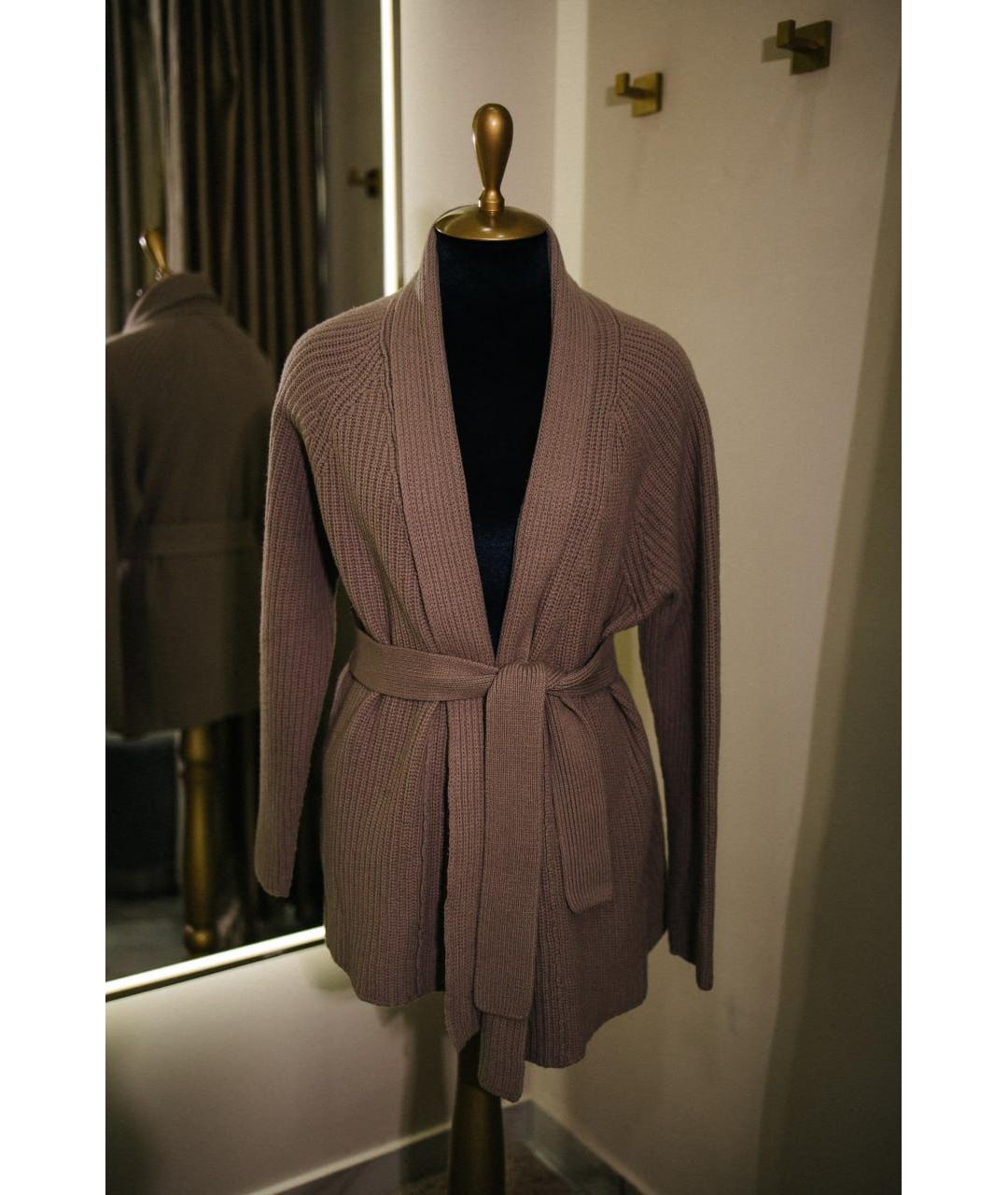 GENTRY PORTOFINO Коричневый шерстяной кардиган, фото 6