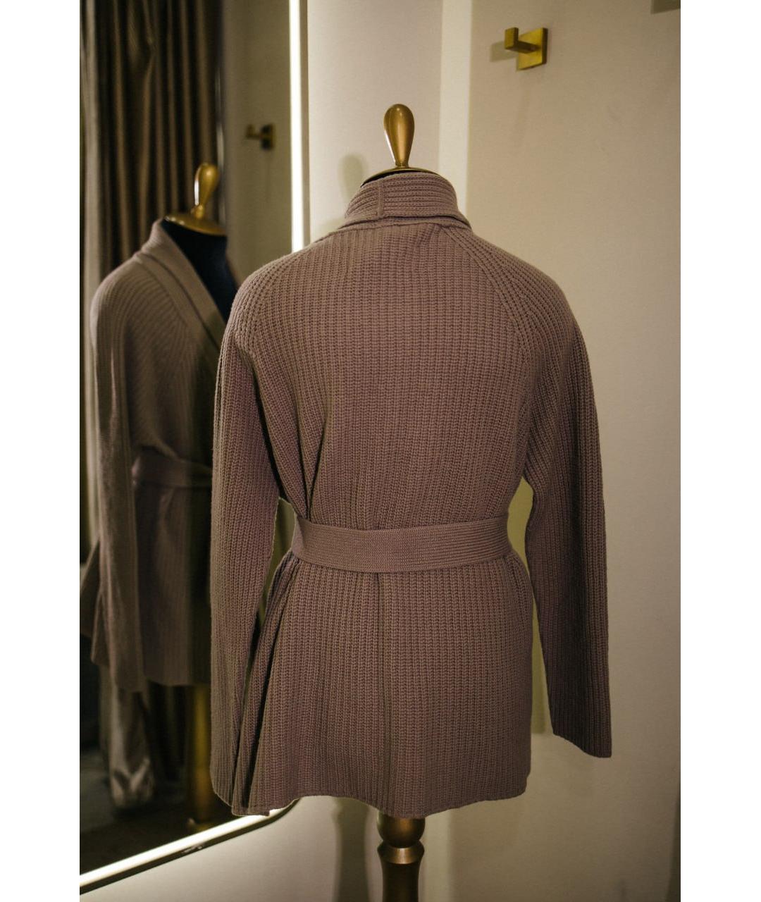 GENTRY PORTOFINO Коричневый шерстяной кардиган, фото 4