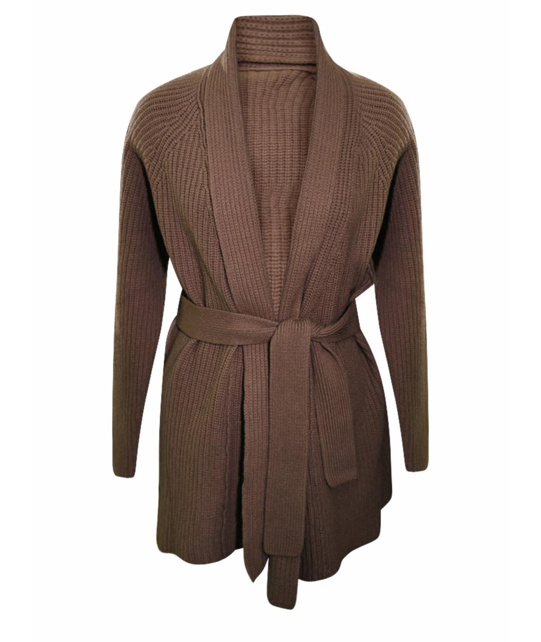 GENTRY PORTOFINO Коричневый шерстяной кардиган, фото 1