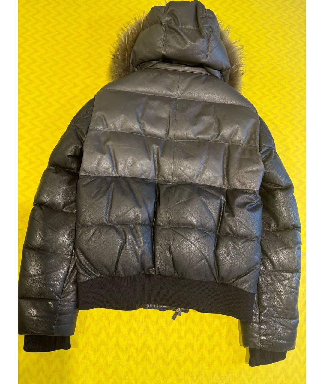 CANALI Серый кожаный пуховик, фото 5