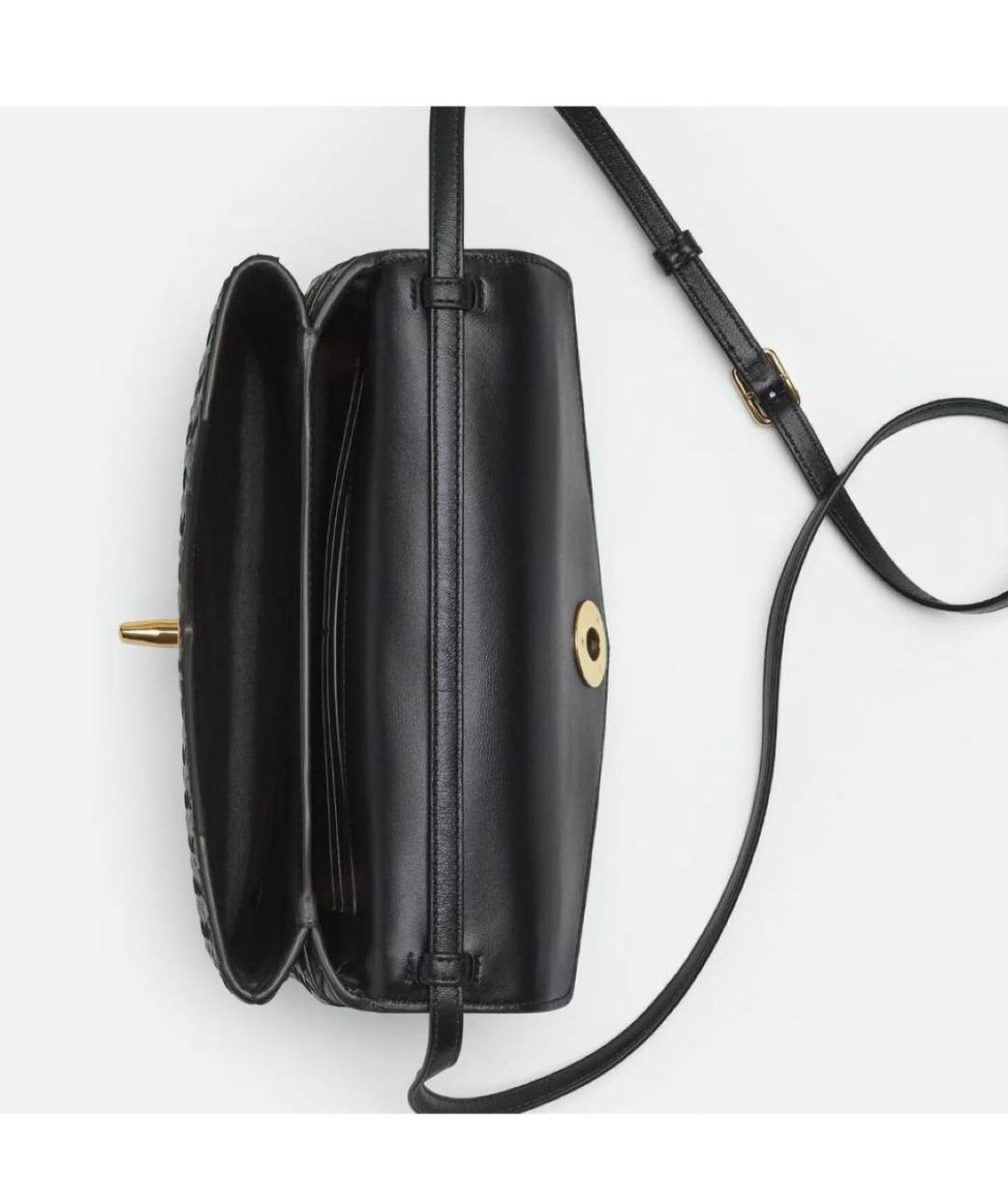 BOTTEGA VENETA Черная кожаная сумка через плечо, фото 3