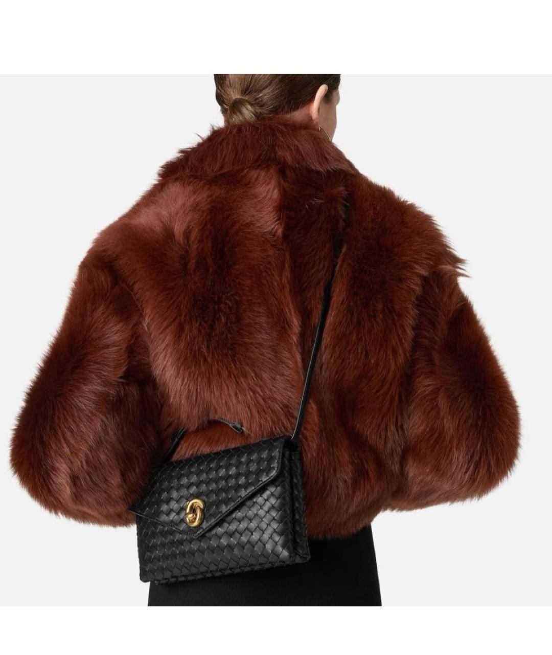 BOTTEGA VENETA Черная кожаная сумка через плечо, фото 2