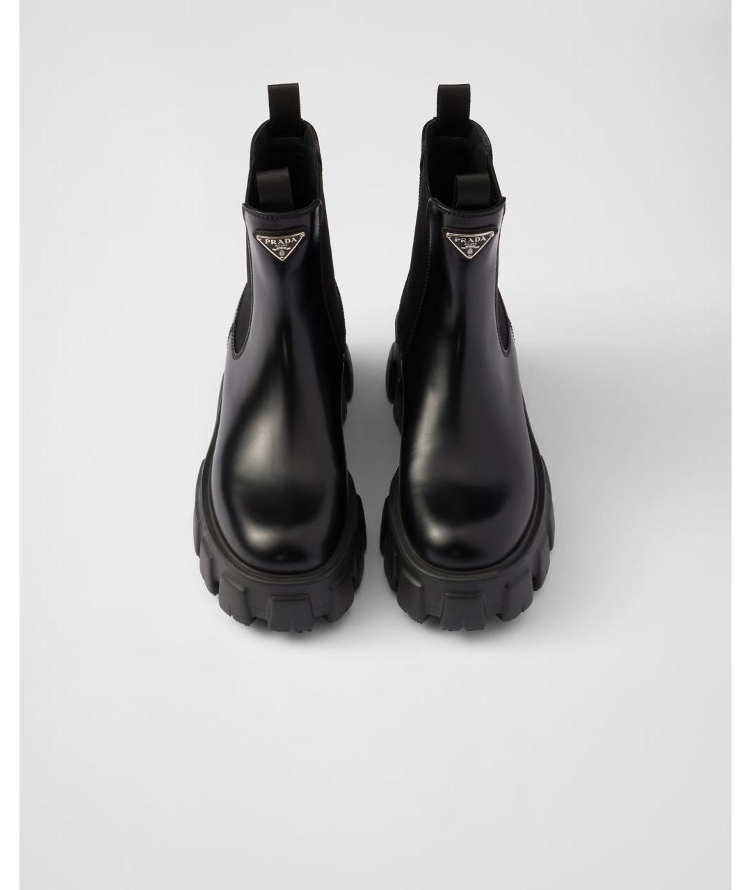 PRADA Черные кожаные ботинки, фото 4