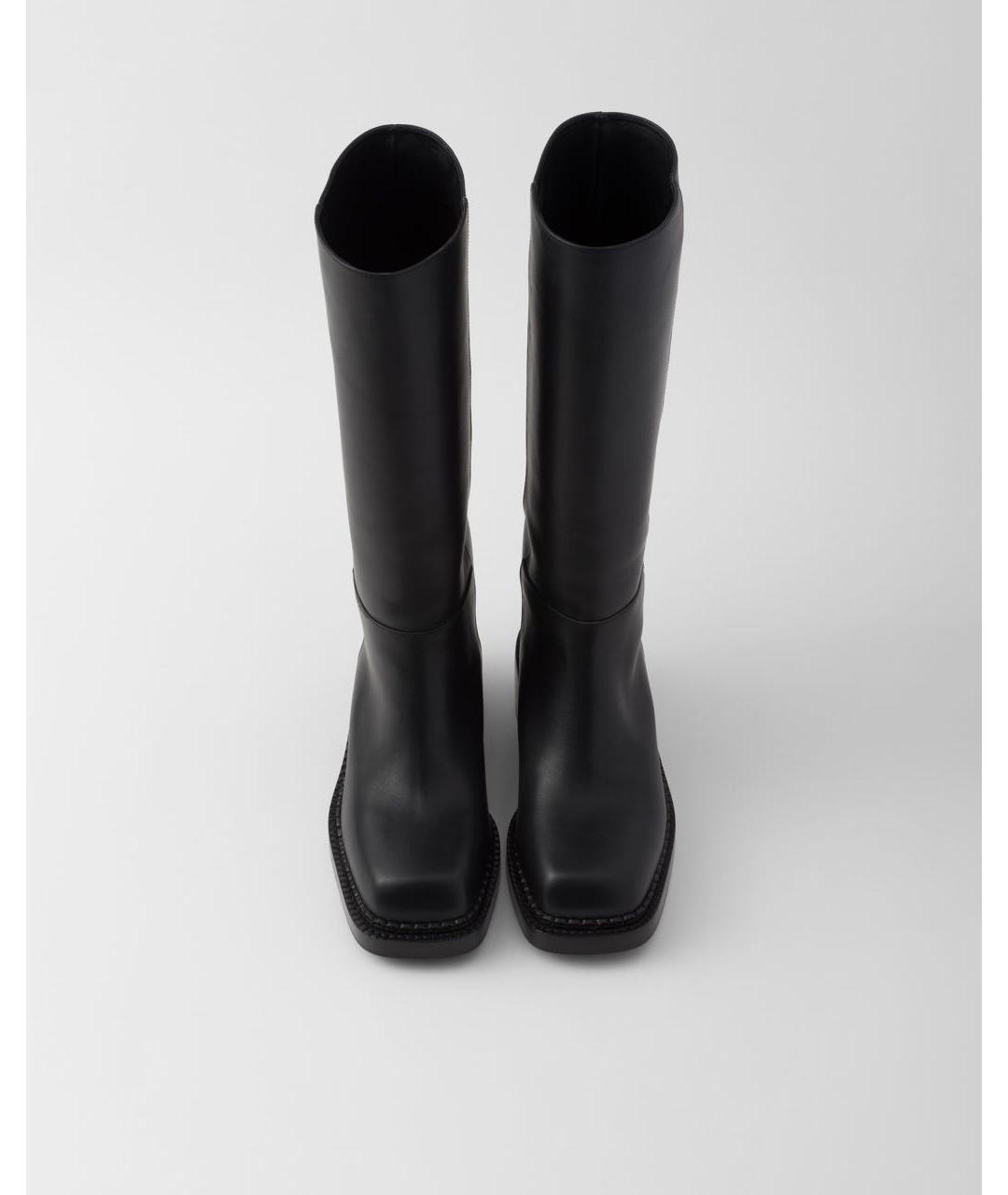 PRADA Черные кожаные сапоги, фото 3