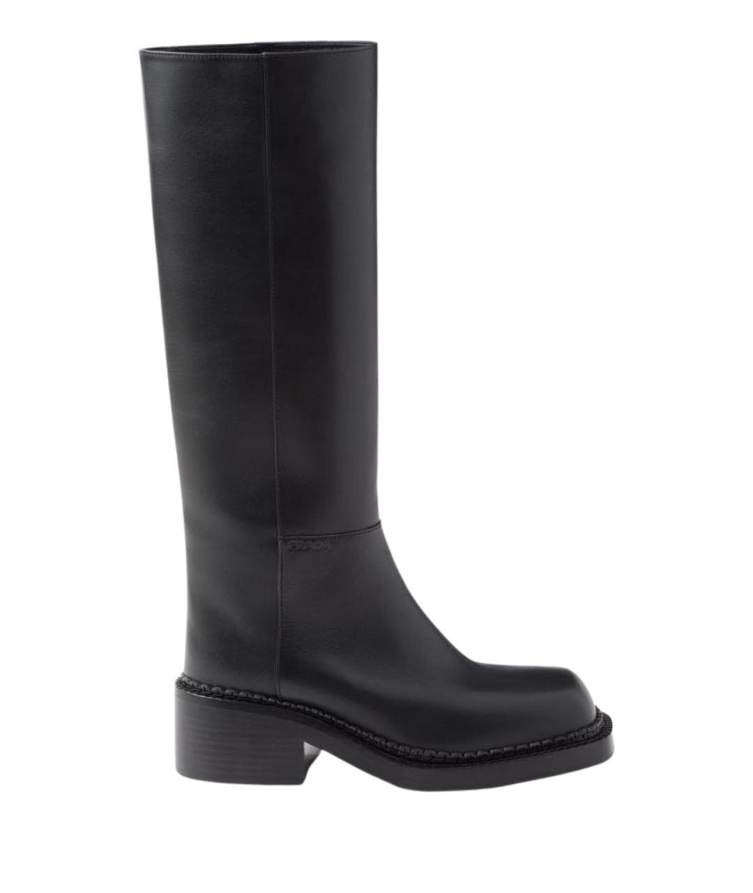 PRADA Черные кожаные сапоги, фото 1