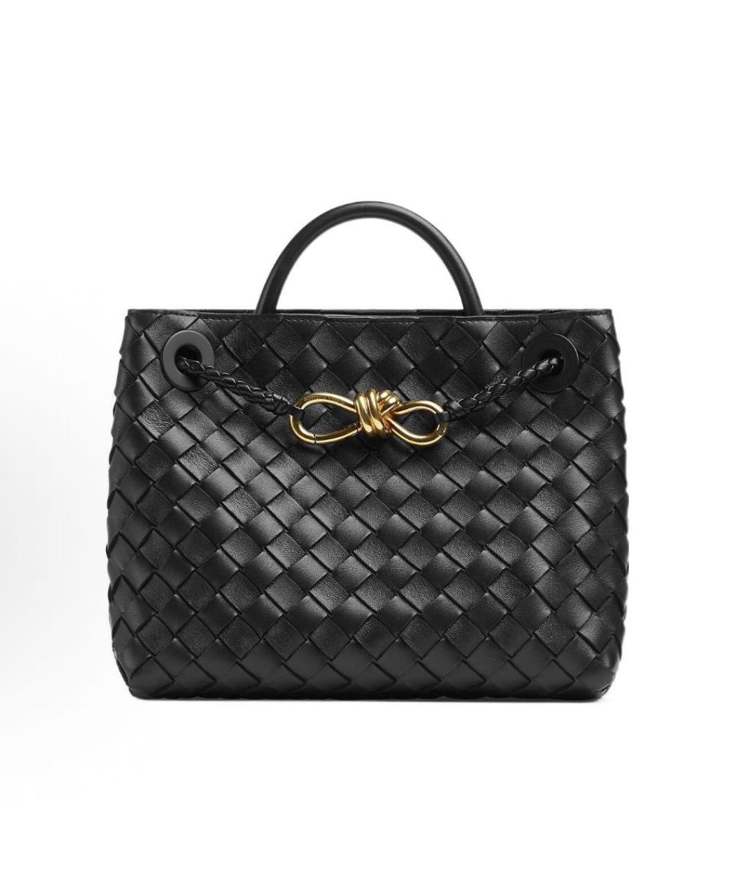 BOTTEGA VENETA Черная кожаная сумка через плечо, фото 4
