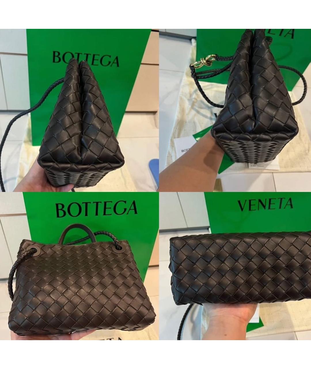 BOTTEGA VENETA Черная кожаная сумка через плечо, фото 2
