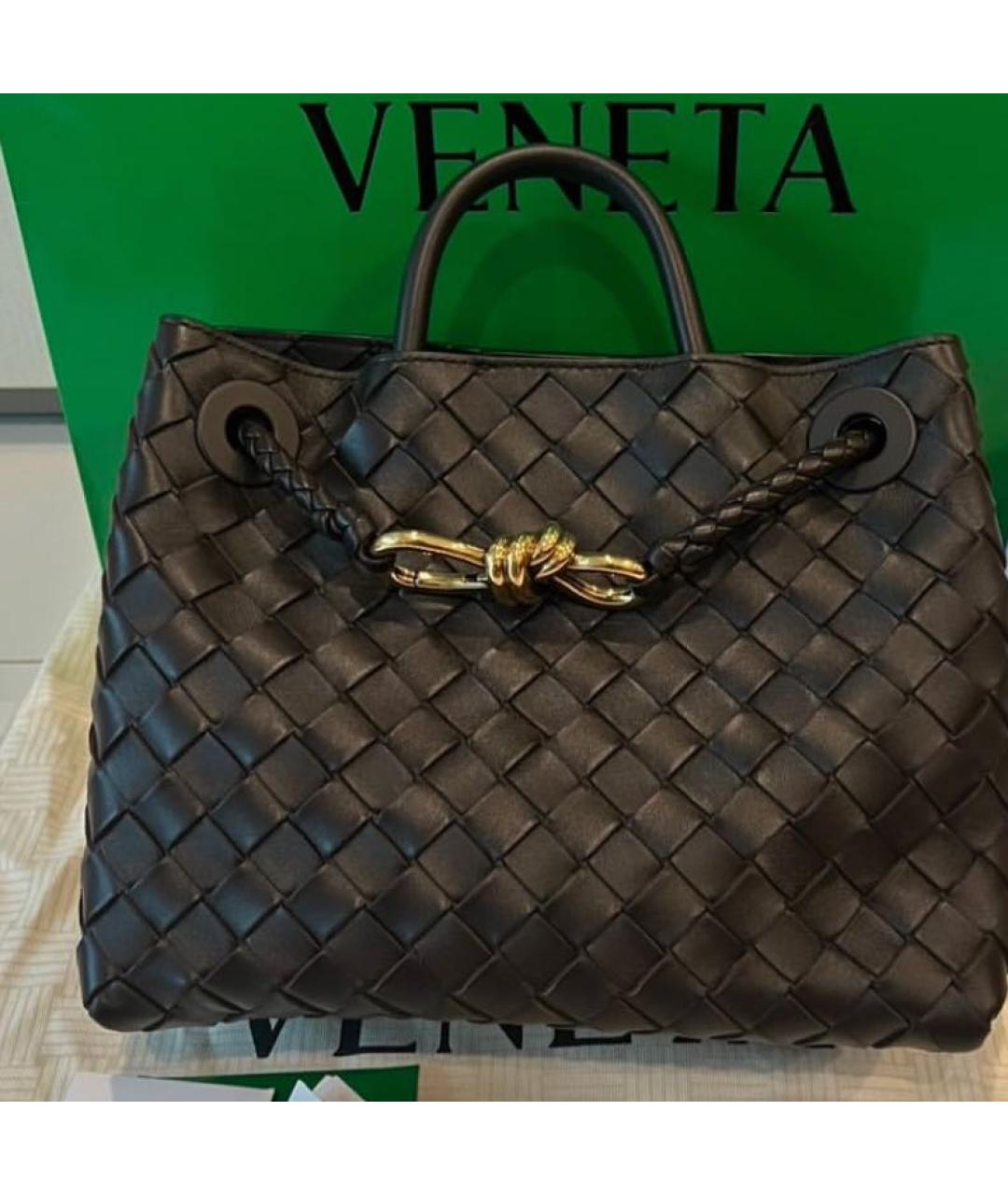 BOTTEGA VENETA Черная кожаная сумка через плечо, фото 3