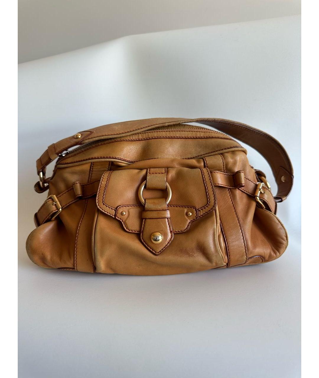 CELINE Коричневая кожаная сумка с короткими ручками, фото 6