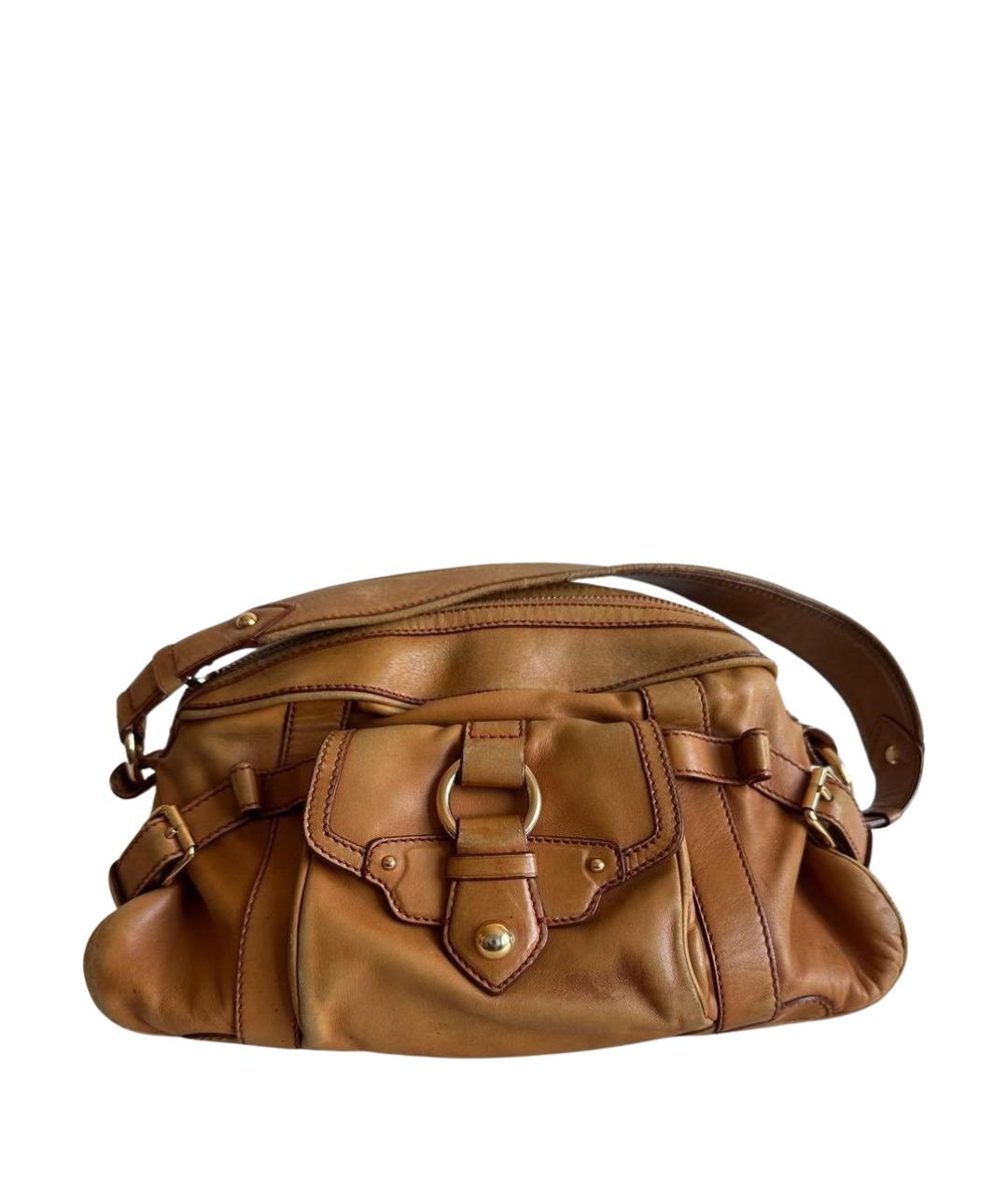 CELINE Коричневая кожаная сумка с короткими ручками, фото 1