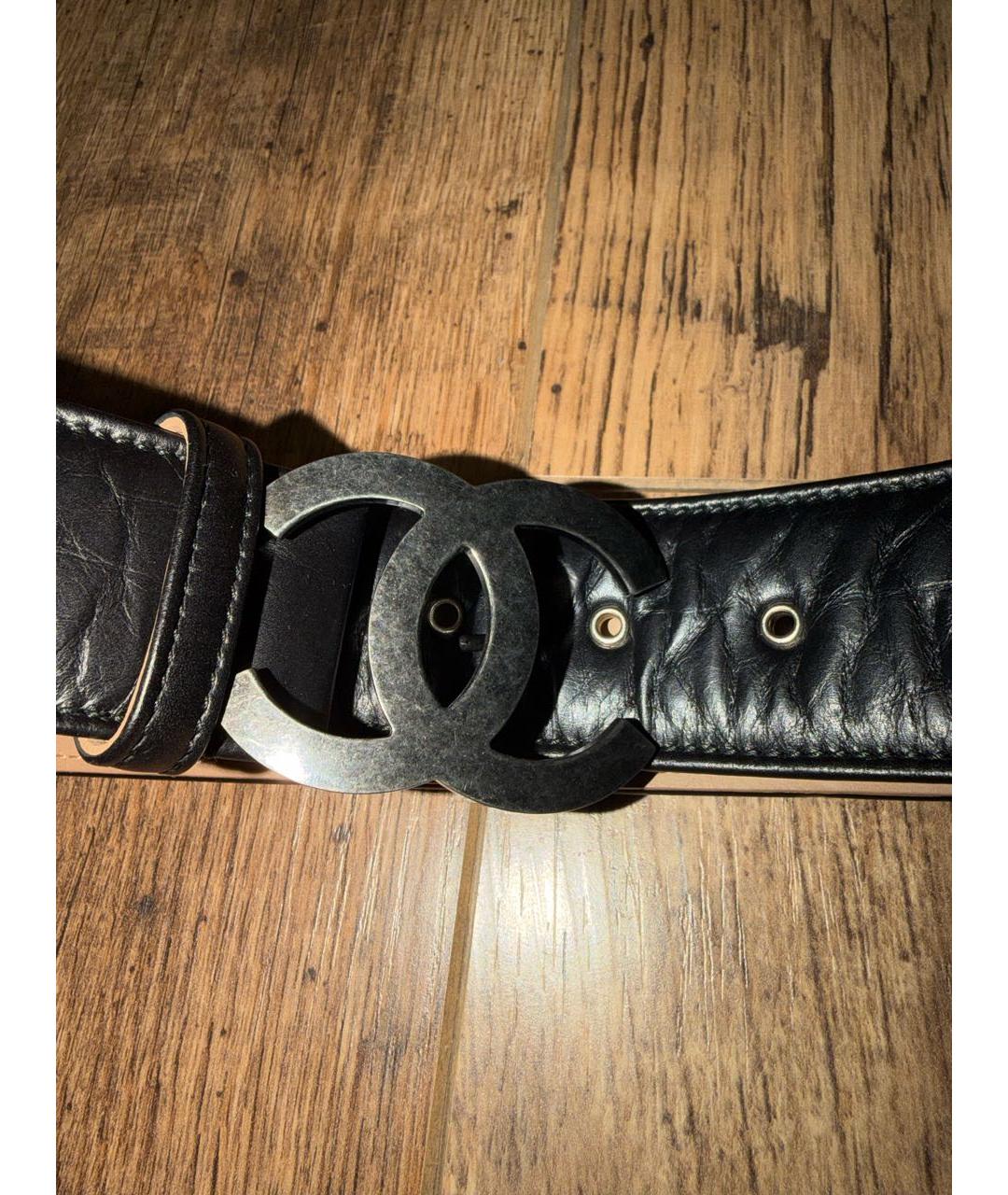 CHANEL Черный кожаный ремень, фото 2