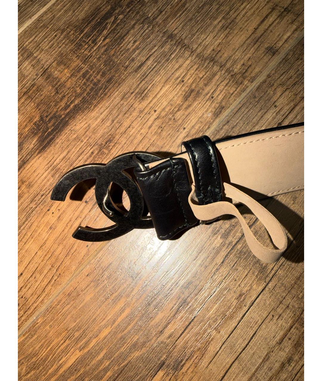 CHANEL Черный кожаный ремень, фото 4