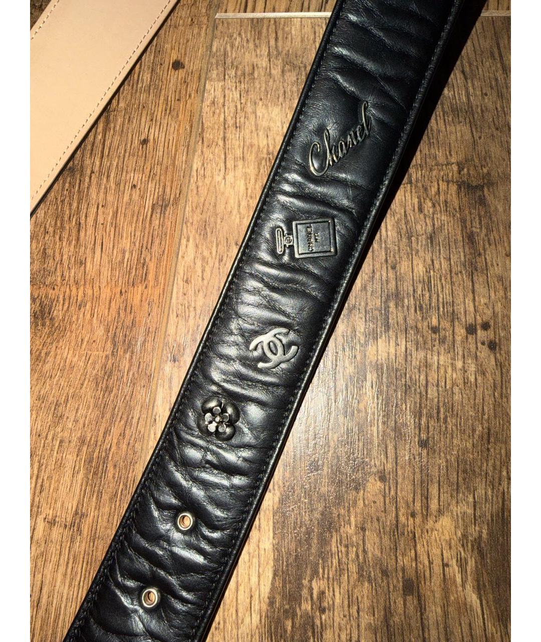 CHANEL Черный кожаный ремень, фото 5