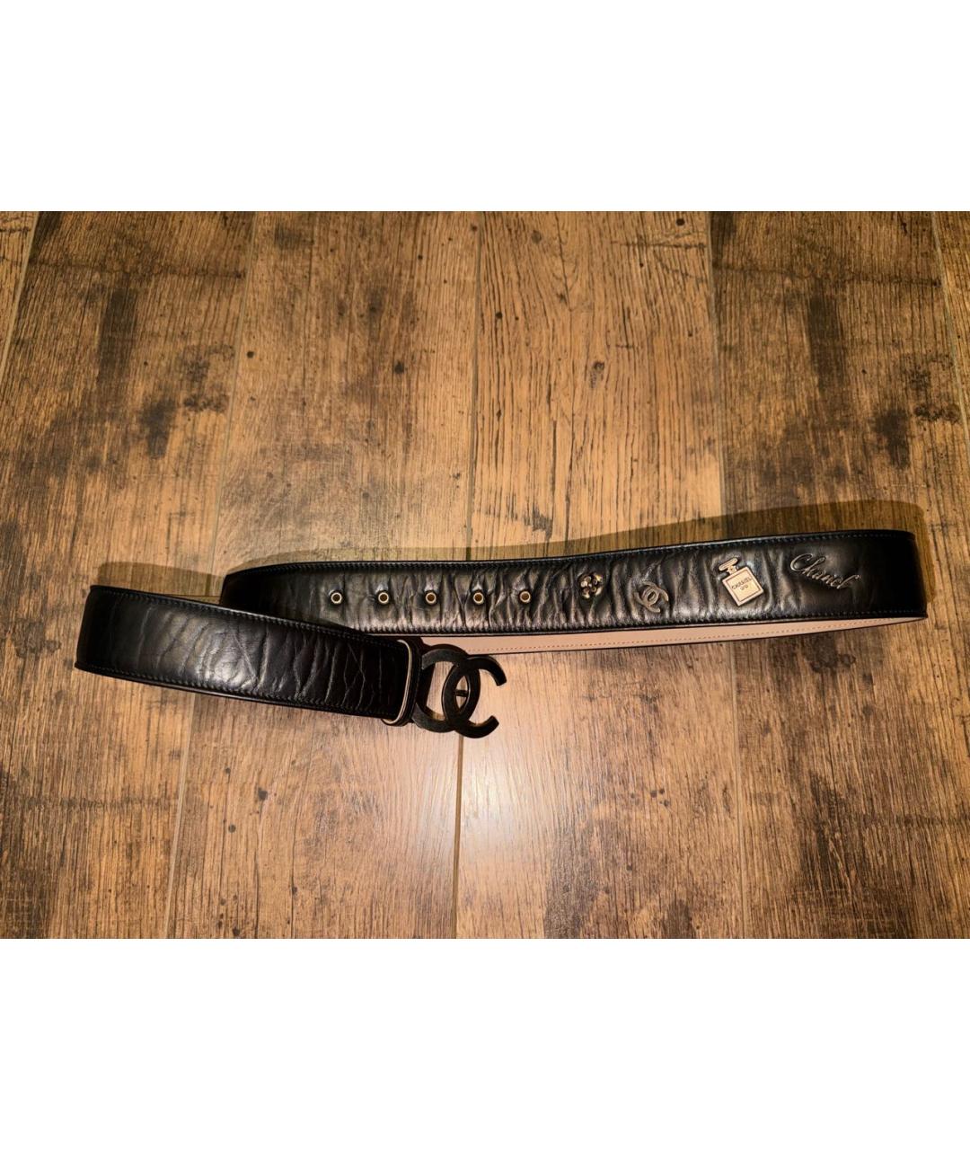 CHANEL Черный кожаный ремень, фото 6