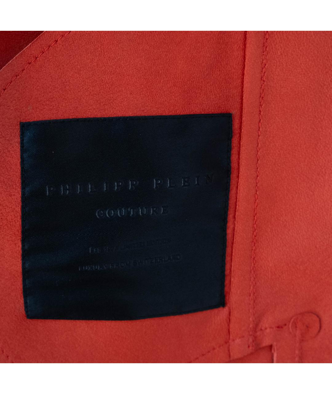 PHILIPP PLEIN Красное кожаное повседневное платье, фото 6