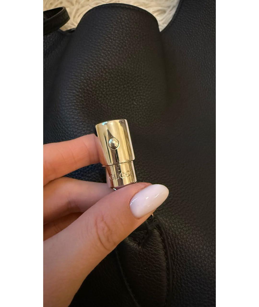 GUCCI Черная кожаная сумка через плечо, фото 6