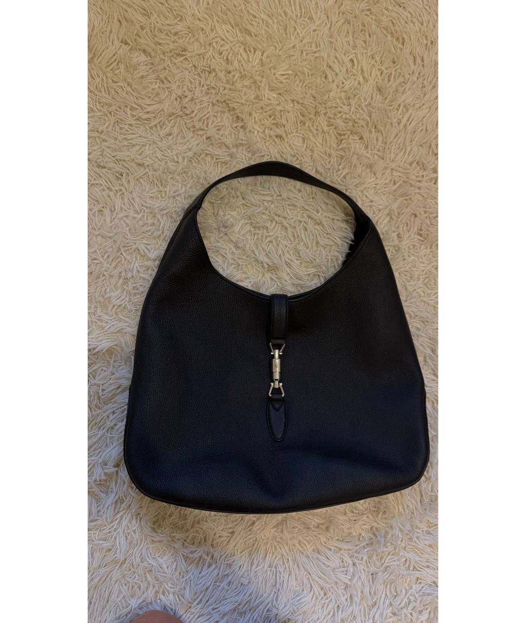 GUCCI Черная кожаная сумка через плечо, фото 9