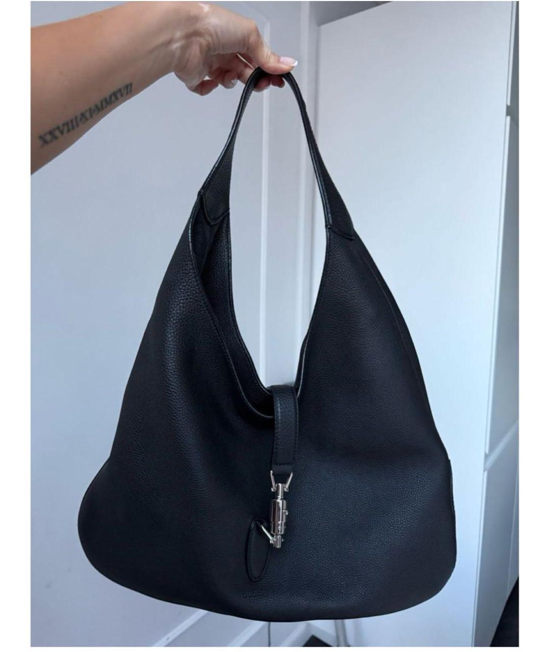 GUCCI Черная кожаная сумка через плечо, фото 2