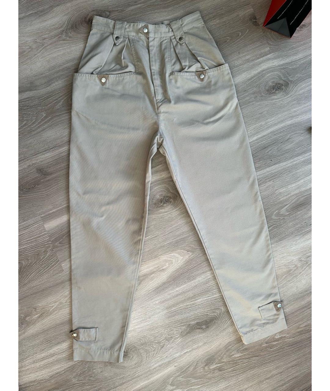 ISABEL MARANT Бежевые хлопковые брюки широкие, фото 8