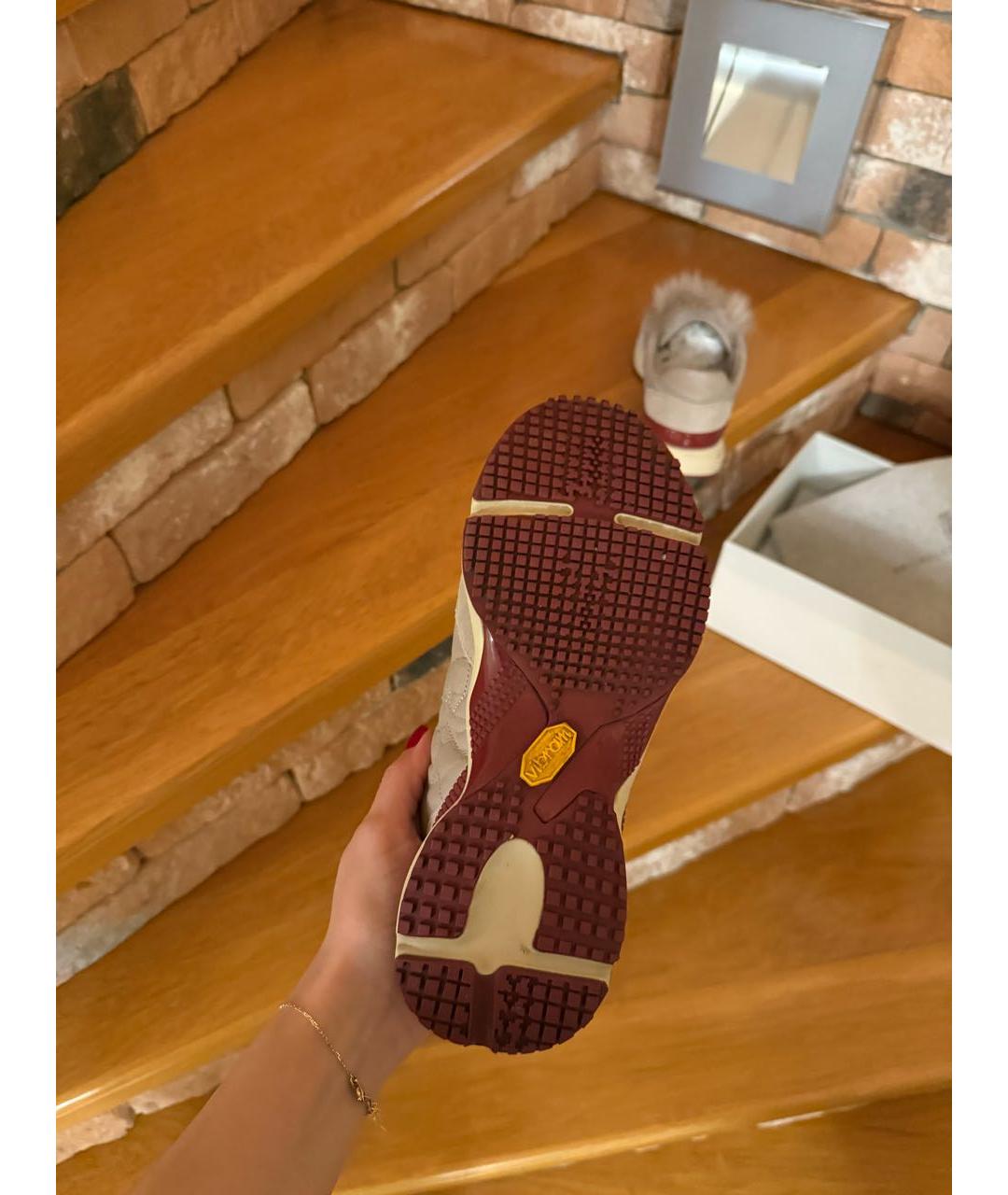 BRUNELLO CUCINELLI Бежевые кожаные кроссовки, фото 7